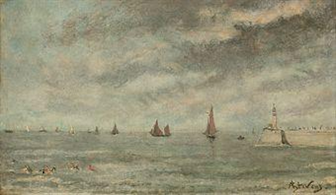 La jetée au Tréport by Alfred Stevens