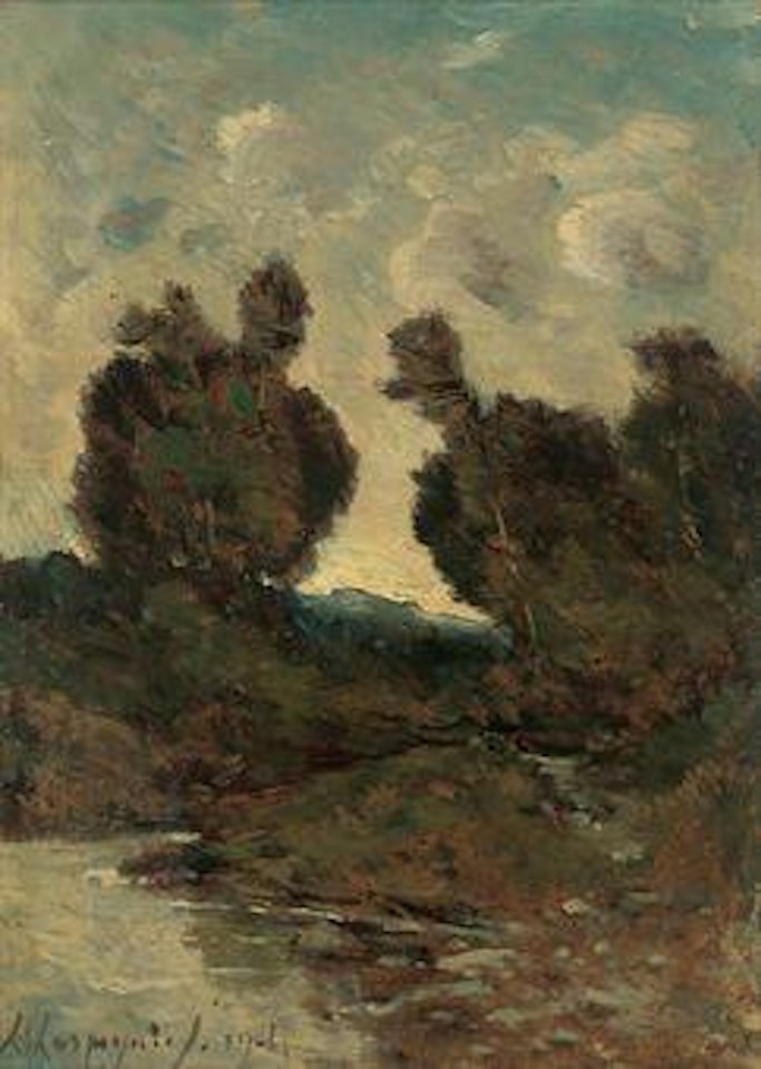 The forest stream by Henri Harpignies