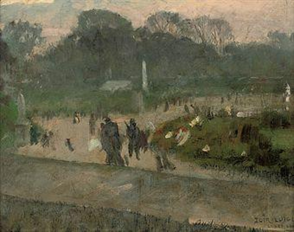A stroll in the Luxembourg Gardens, Paris by Luigi Loir