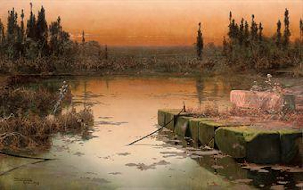 Dawn on the Pontine marshes by Enrique Serra Y Auqué