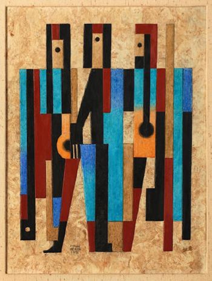 Tres personajes con mandolina by Carlos Mérida