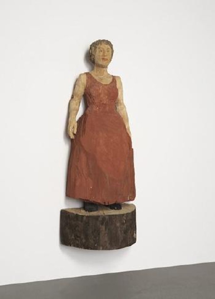 Lady with Red Dress by Stephan Balkenhol