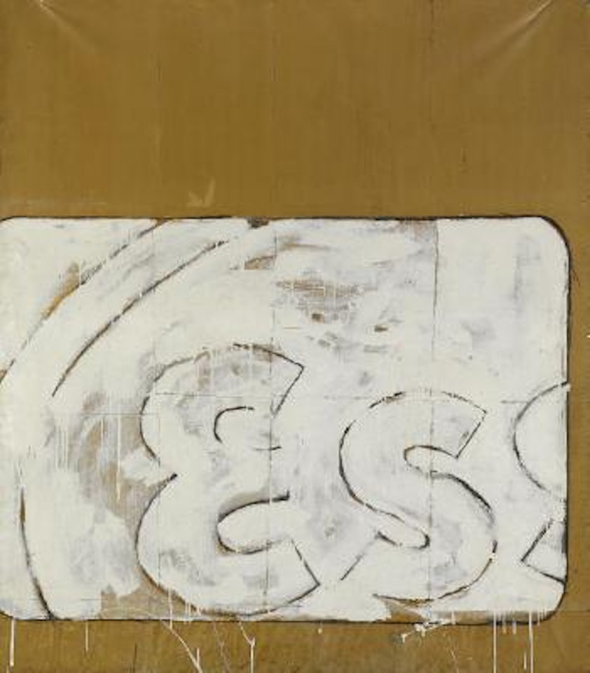 Particolare del disegno di energia bianco by Mario Schifano