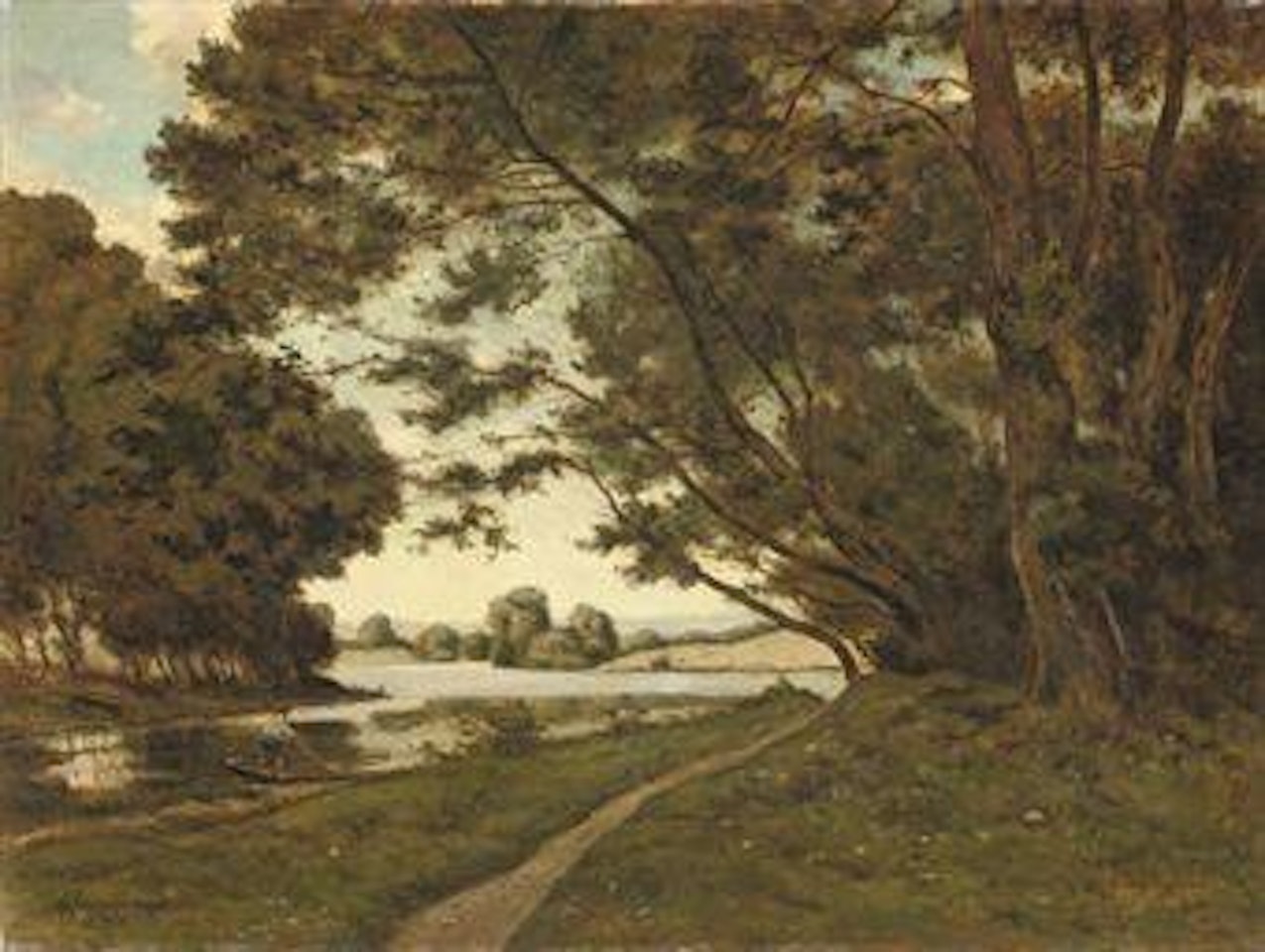 Le sentier auprès de la riviere by Henri Harpignies