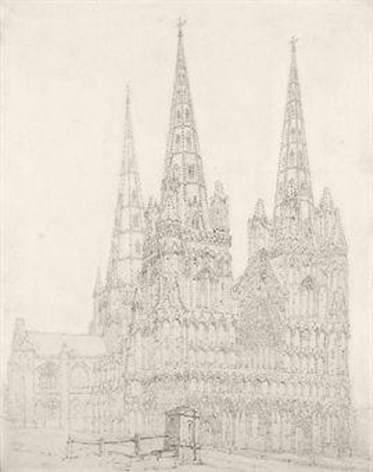 The West Front of Lichfield Cathedral, Derbyshire by Thomas Girtin