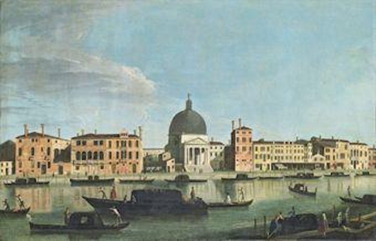 The Grand Canal, Venice, looking west towards San Simeone Piccolo by Apollonio Domenichini