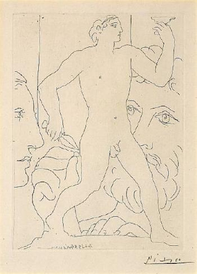 Sculpture d'un Jeune Homme à la Coupe, Pl. 70, from La Suite Vollard (B. 179; Ba. 332) by Pablo Picasso