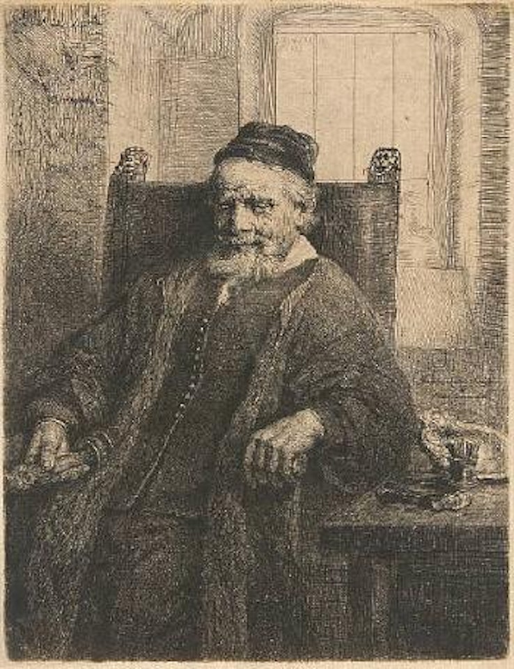 Jan Lutma, Goldsmith (B. Holl. 276; H. 290) by Attributed to Rembrandt Harmensz van Rijn