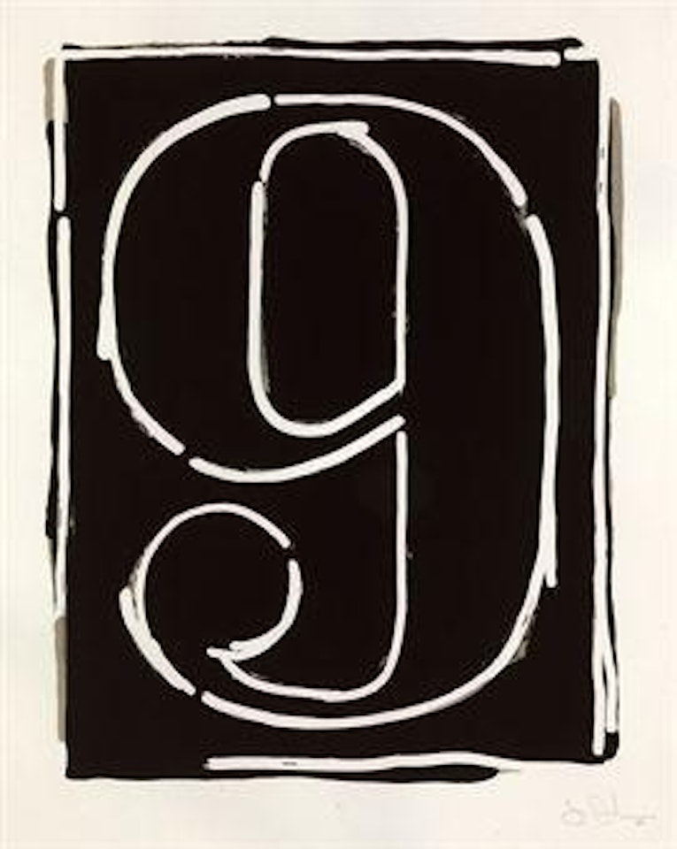 Figure 9, from Black Numeral Series (Universal Limited Art Editions 53) by Jasper Johns