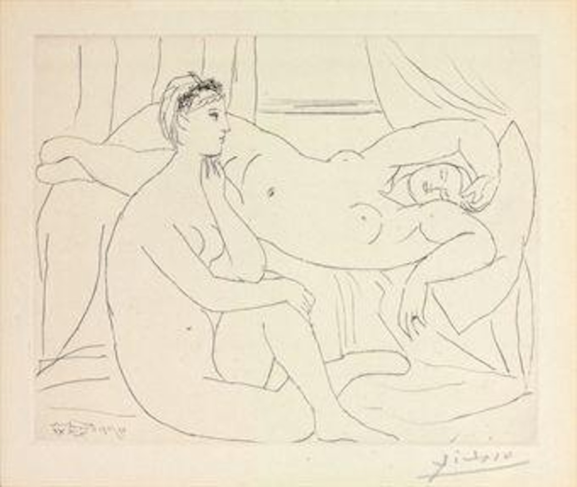 Femmes se reposant, from La Suite Vollard (B 143; Ba 210) by Pablo Picasso