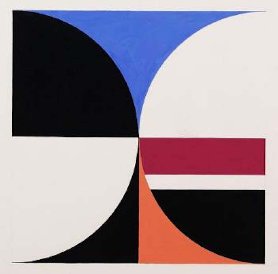 Halbscheibe gegen halbscheibe im quadrat by Walter Dexel