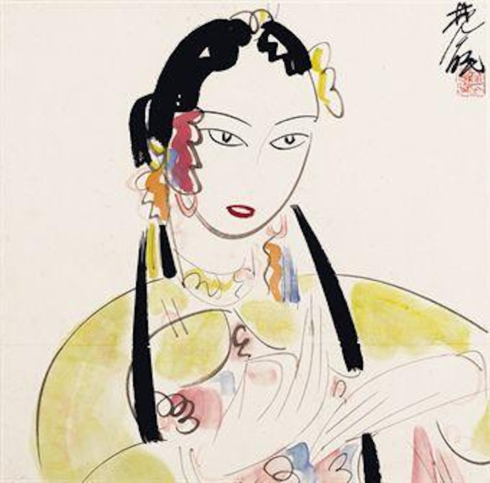 Lady in Peking Opera by Lin Fengmian