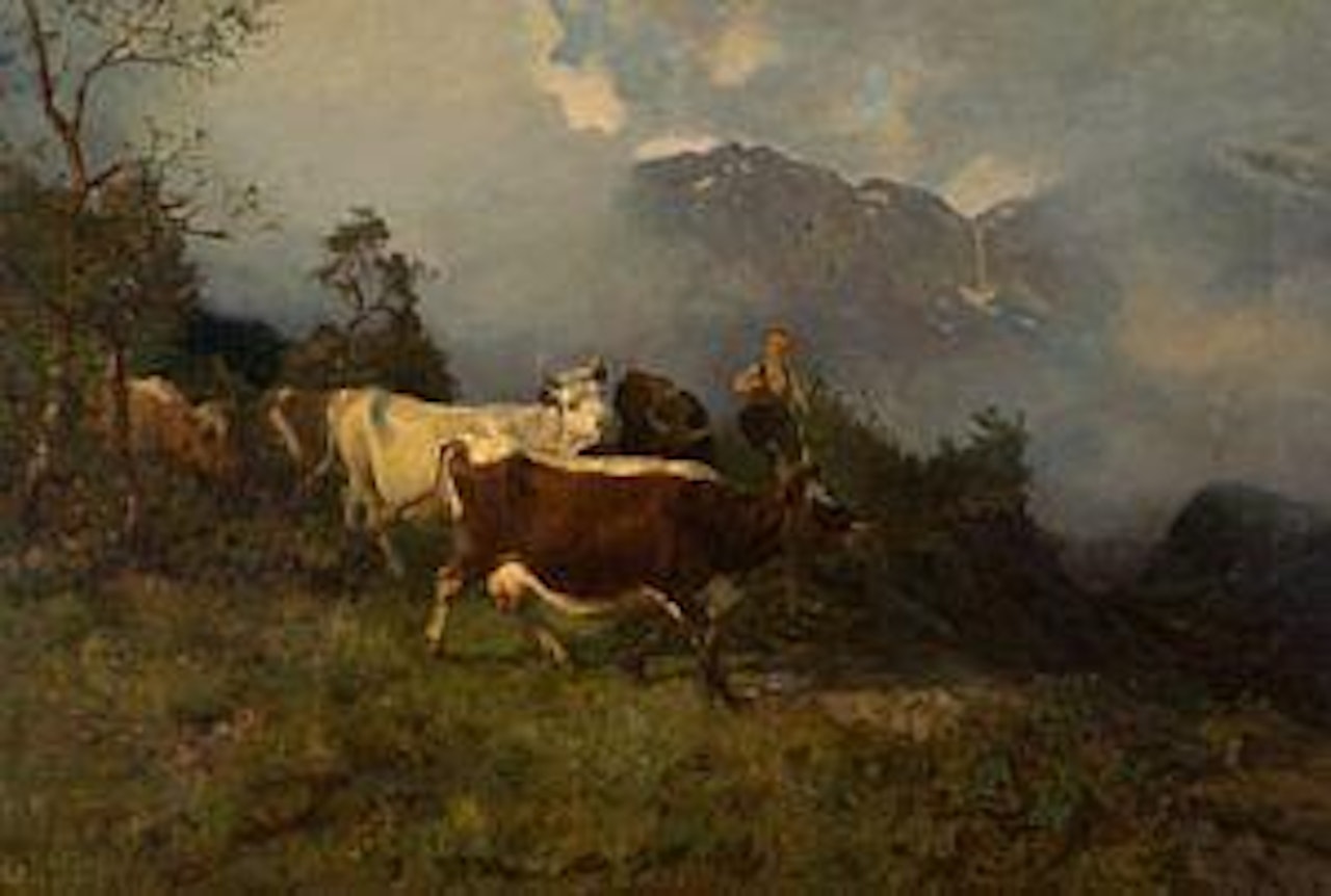 Kyr og budeie by Anders Monsen Askevold