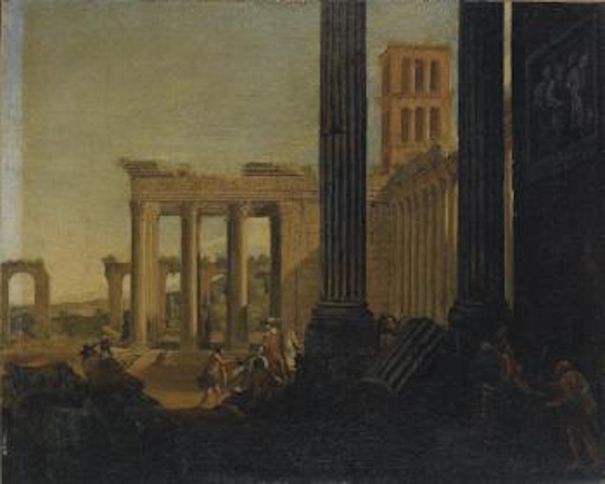 Capriccio con il tempio di Antonino e Faustina by Viviano Codazzi