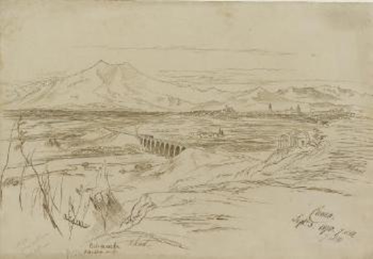Veduta di Cuneo con il Viadotto Soleri sulla Stura by Edward Lear
