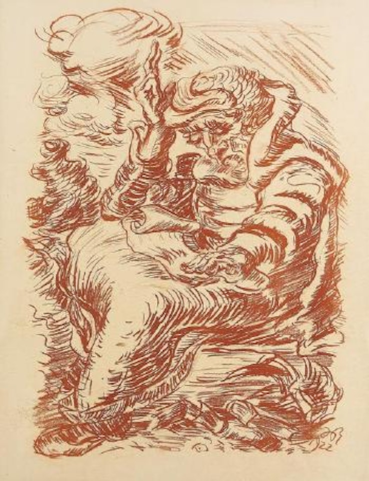 Sitzender prophet mit gebetsrolle by Ludwig Meidner