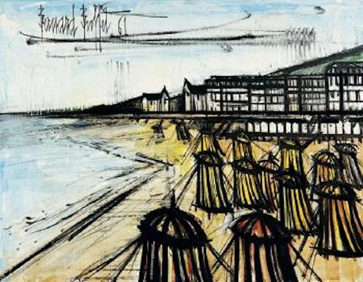 Tentes sur la plage by Bernard Buffet