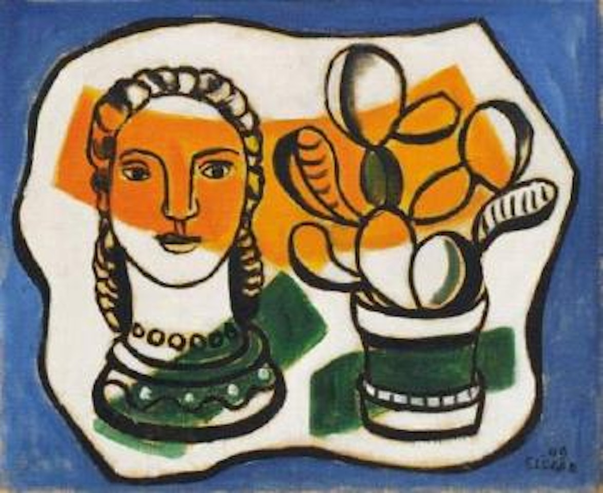 Statuette de femme et plante by Fernand Leger