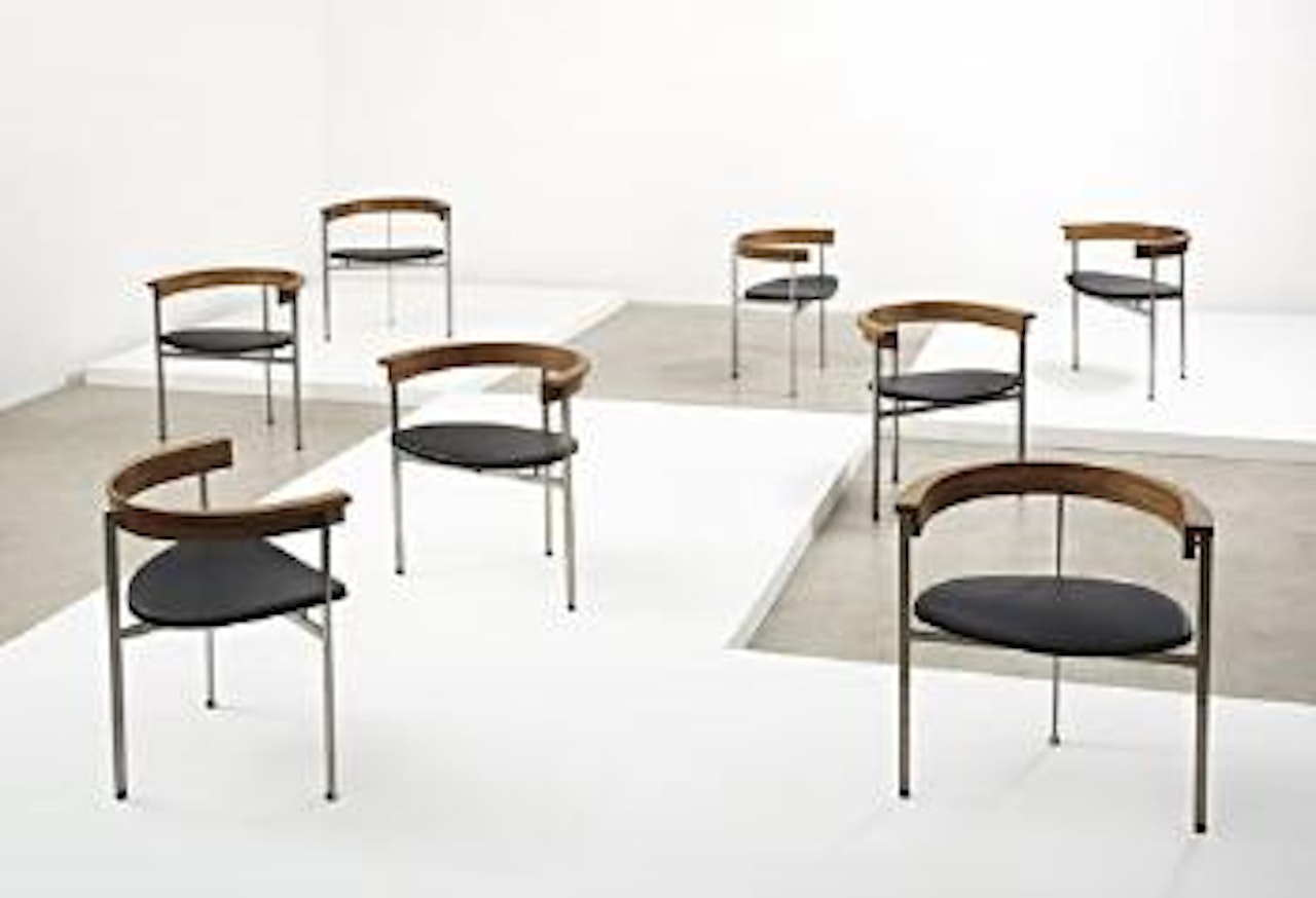 Set of eight armchairs by Poul Kjaerholm