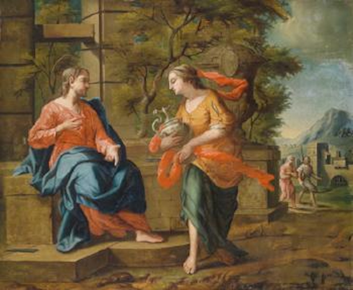 Christus und die Samariterin am brunnen by Annibale Carracci