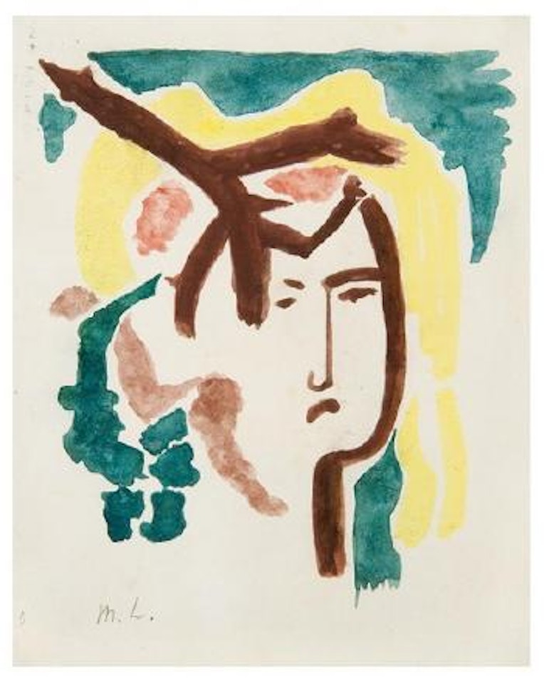 Portrait through the branches (voyage en Turquie) by Mikhail Larionov