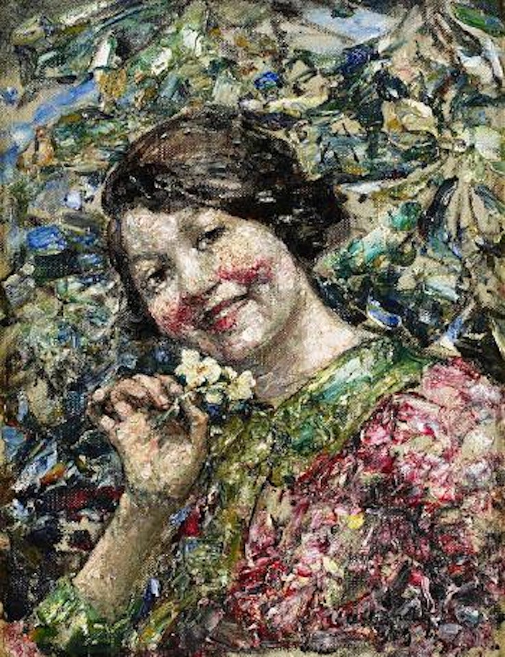 Primulas by Edward Atkinson Hornel