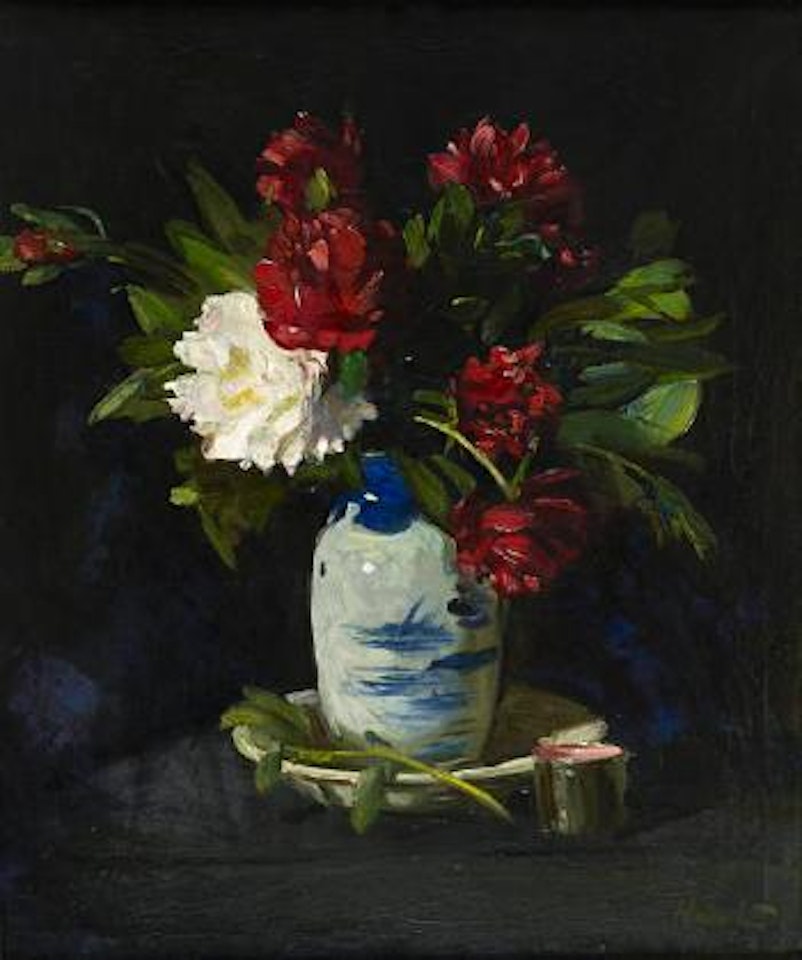 Peony roses by George Leslie Hunter