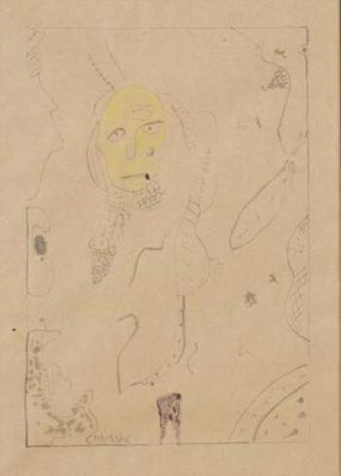 Composition a la tete jaune by Gaston Chaissac