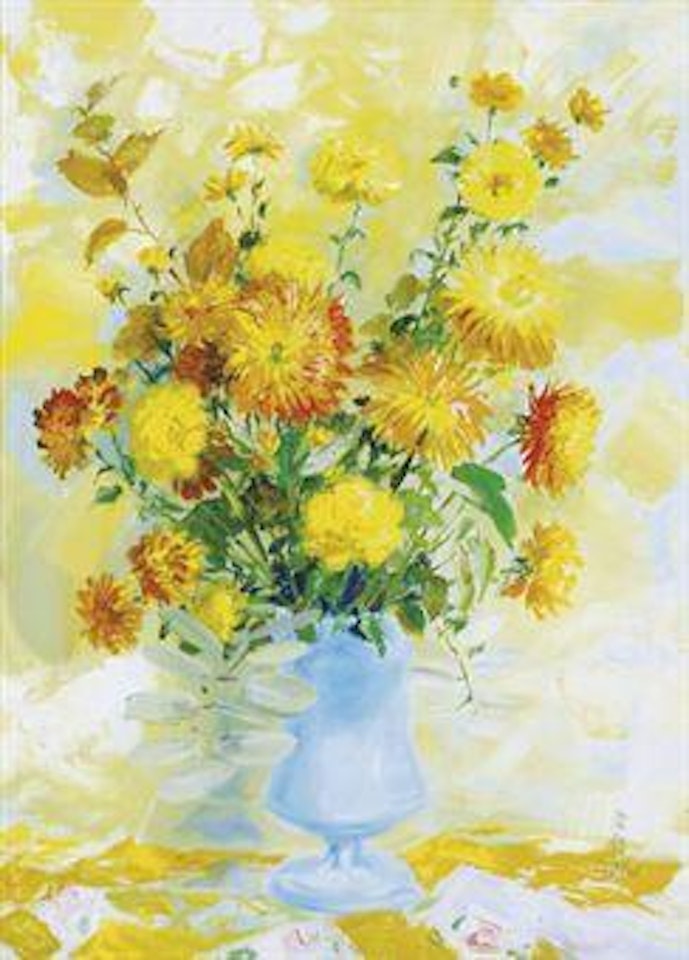 Fleurs dans un vase bleu (Flowers in blue vase) by Le Pho