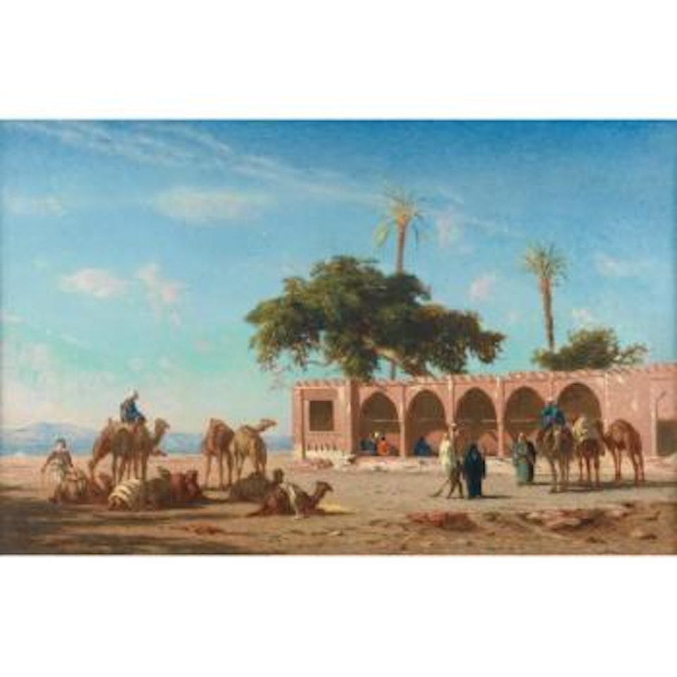 Le Repos De La Caravane À Siout, Egypte by Narcisse Berchere