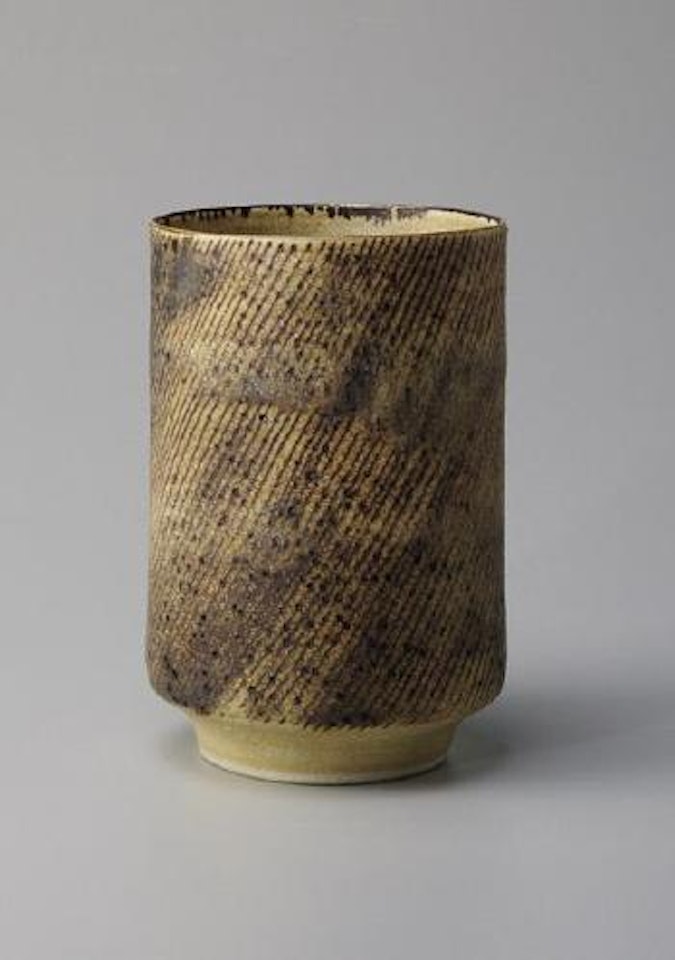 Cylindrical vase by Lucie Rie