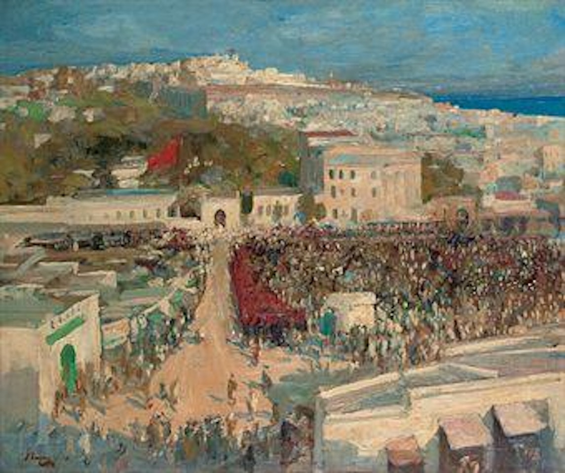 The Moorish Flag, Hoisted on the German Legation, Tangier by John Lavery