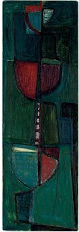 Red and Blue Quay (recto); Movement, yellow and green (verso) by Terry Frost