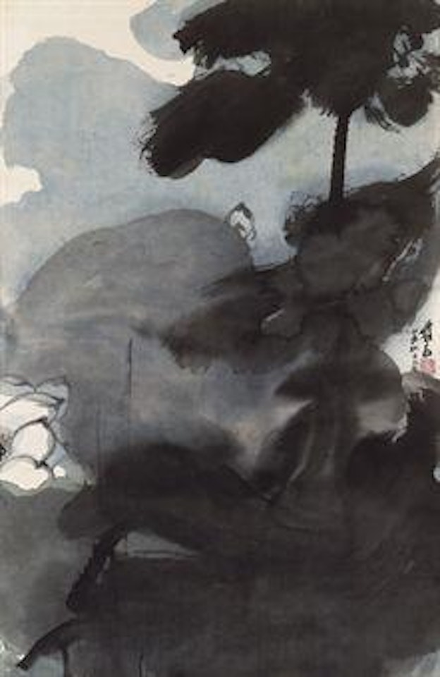Lotus in the Rain by Zhang Daqian