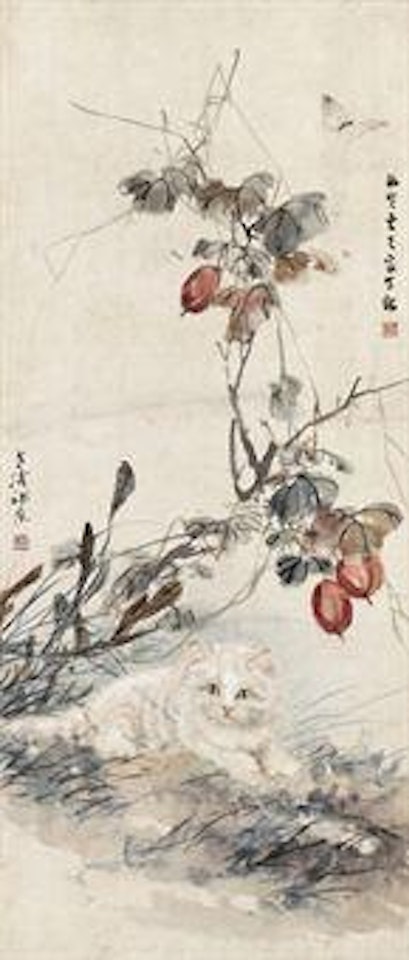 Cat and Butterfly by Cao Kejia by Wang Xuetao