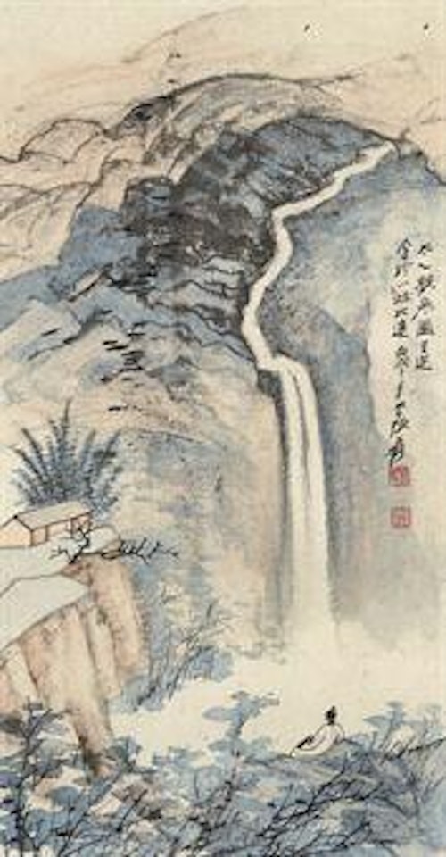 Viewing the Waterfall in Taiyi by Zhang Daqian