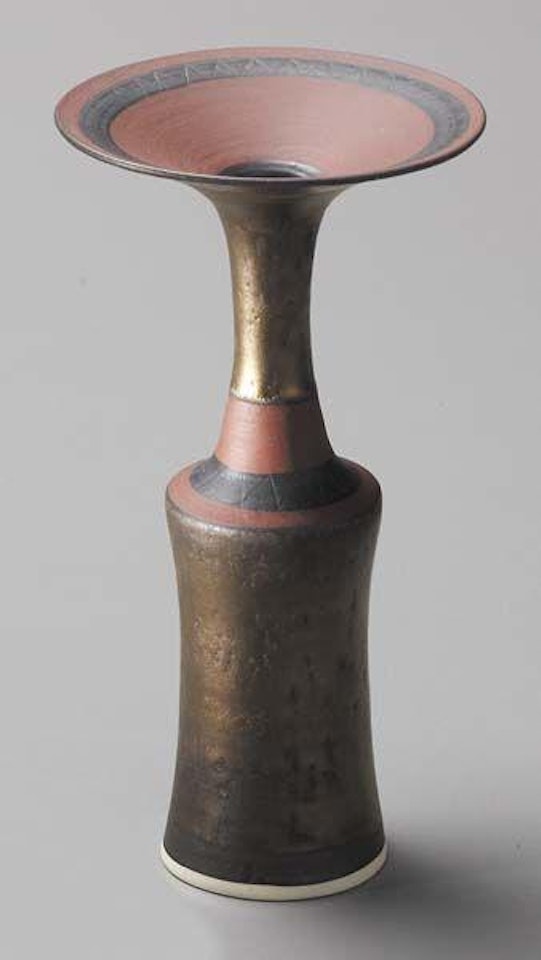 Vase with flaring lip by Lucie Rie