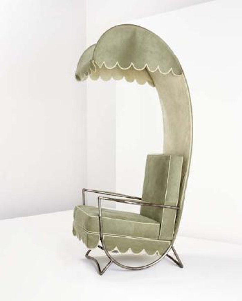 Lounge chair with canopy by Jean Royere