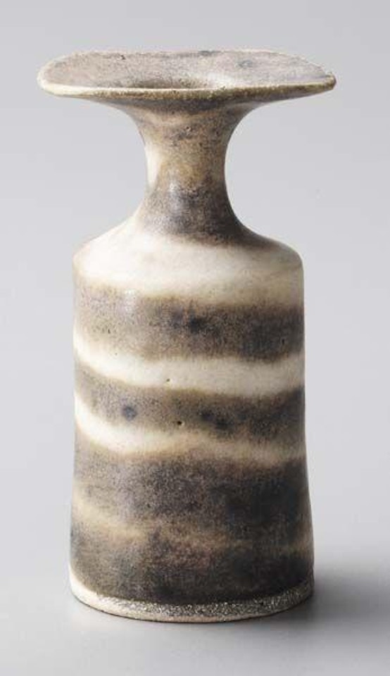 Vase with cut flaring lip by Lucie Rie