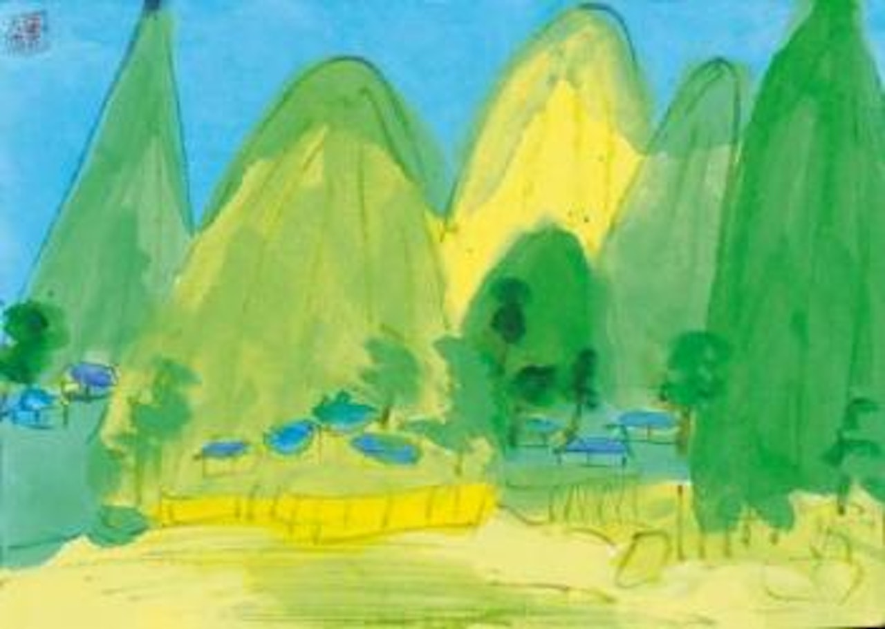 Sunny day in the village by Walasse Ting