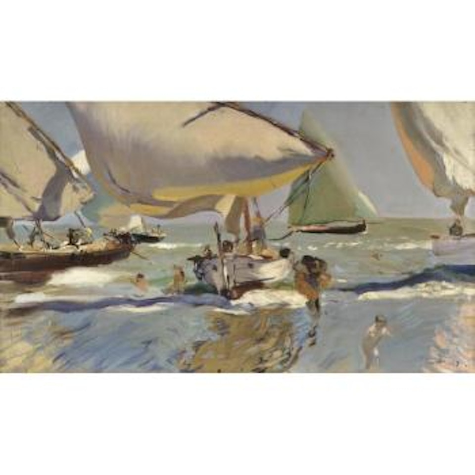 Barcas En La Playa (Boats On The Shore) by Joaquin Sorolla Y Bastida
