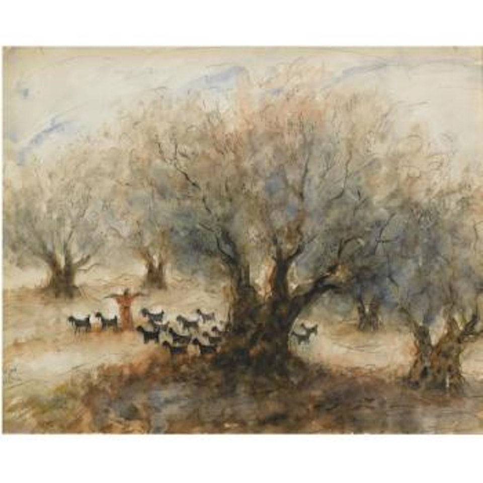 Goatherd With His Flock by Reuven Rubin