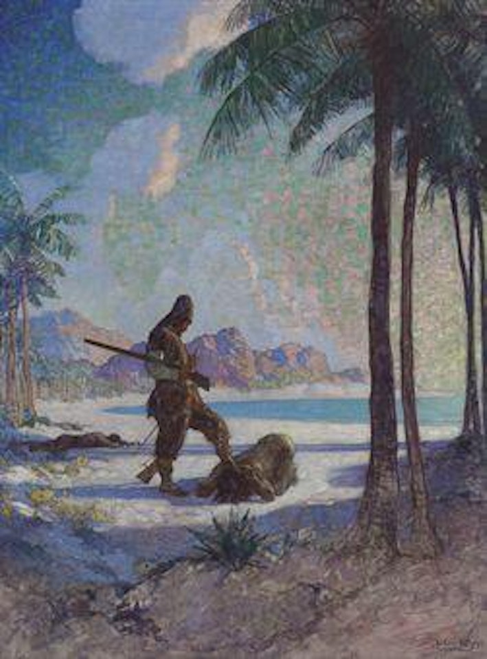 and then he kneeled down again, kissed the ground, and taking me by the foot, set my foot upon his head by Newell Convers Wyeth