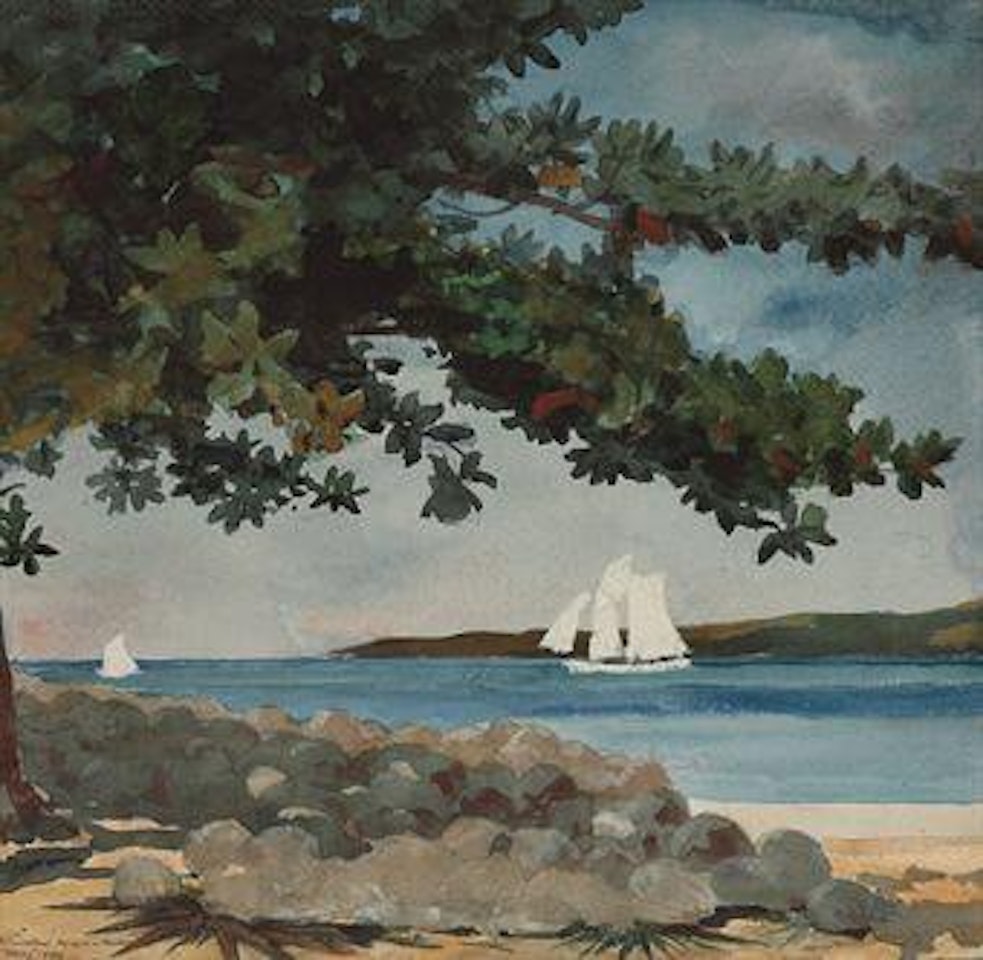 Nassau: Water and Sailboat by Winslow Homer