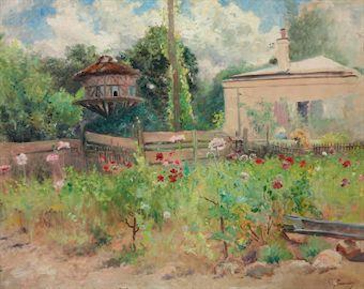 Summer garden by Konstantin Makovsky