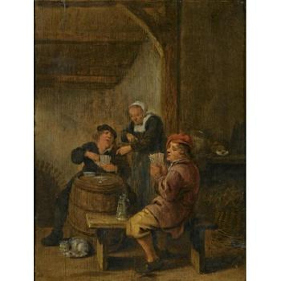 Tavern Interior With Peasants Playing Cards by Jan Miense Molenaer