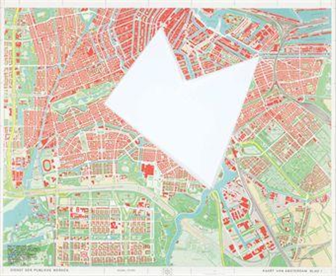 Map of Amsterdam with the area between the Dam, Art and Project, Utrechtse-Brug, Zeeburgerstraat and Achtergracht, removed, R. 647 by Sol LeWitt