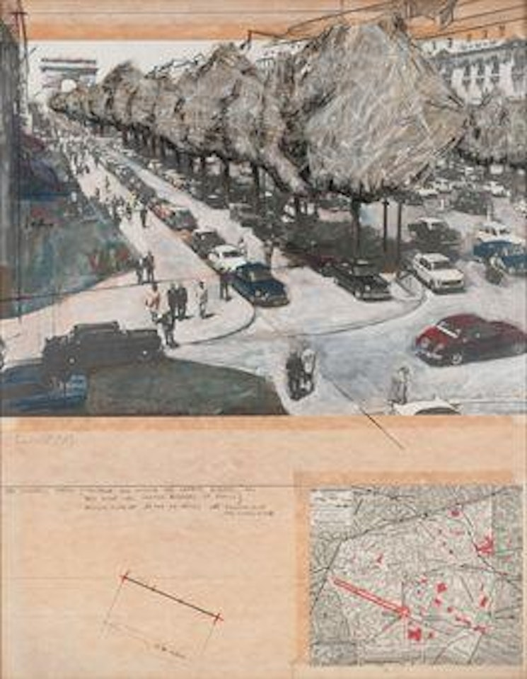 Project for Avenue des Champs Elysées and Rond-Point des Champs Elysées in Paris by Christo