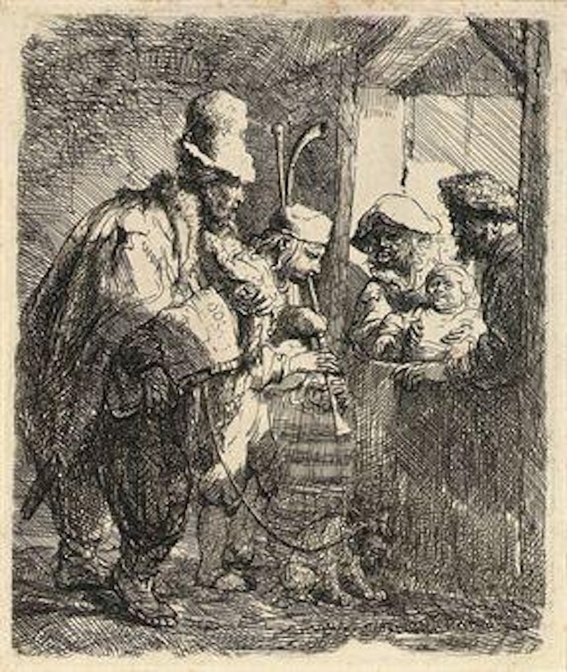 The strolling Musicians (B., Holl. 119; H. 142) by Attributed to Rembrandt Harmensz van Rijn