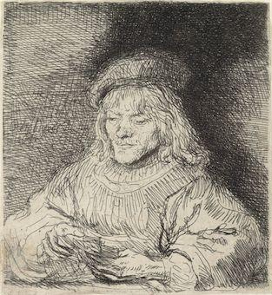 The Card Player (B., Holl. 136; H. 190) by Attributed to Rembrandt Harmensz van Rijn